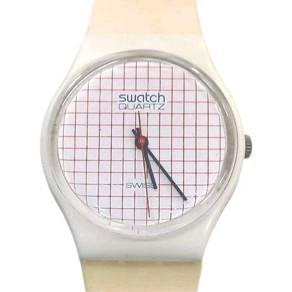 Vinrage Swatch Watch TENNIS GRID GW100 1983 Standard Gents Rare Swiss Quartz - Picture 2 of 6